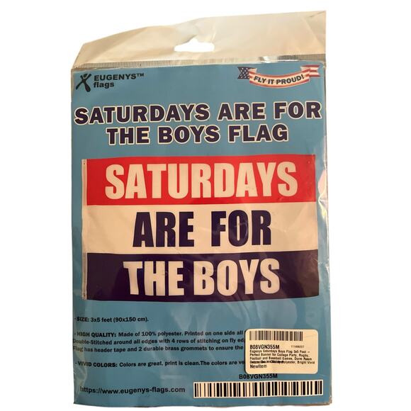 Saturdays Boys Flag 3x5 Foot Banner College Dorm Room Decoration Fraternities‎ - Picture 2 of 3